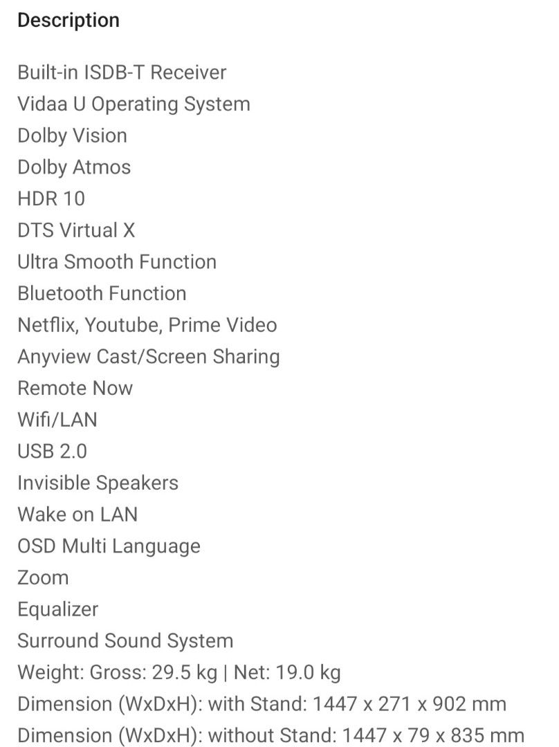 Devant 65QUHV04 65" 4K UHD Smart Quantum TV (Category: TV) located in Tanay. Submitted by tykezz (Listing ID 1335623039, Image 3). Description: Devant 65QUHV04 65" 4K UHD Smart Quantum TV.