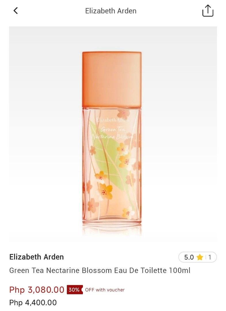Elizabeth Arden Nectarine Blossom 100ml Beauty Personal Care Fragrance Deodorants on Carousell