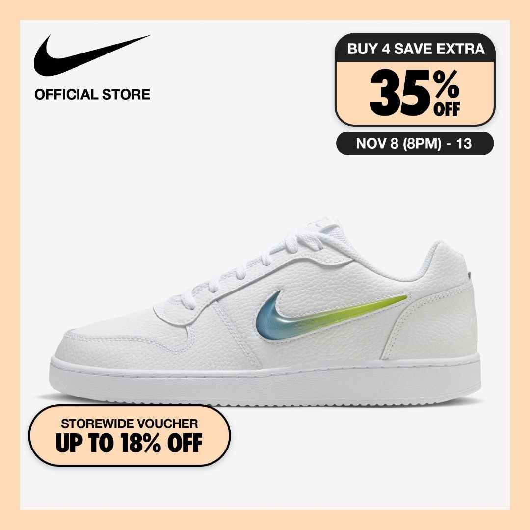 Flash Sale Nike Men s Ebernon Low Premium Shoes White 41 Discount