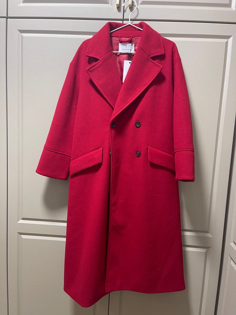 Stradivarius red coat clearance