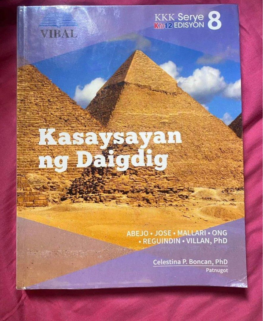Grade 8 Book Kasaysayan ng Daigdig (Category: Textbooks) located in Manila. Submitted by ceebeebee (Listing ID 1335704421, Image 1). Description: Vibal Publisher Like New walang sulat/walang name Meet up: only around Ust Espana Mode of Delivery: J&T, Lalamove or Grab Express Shipping fee shoulder ni Buyer Mode of Payment: Gcash DM for more inquries!.