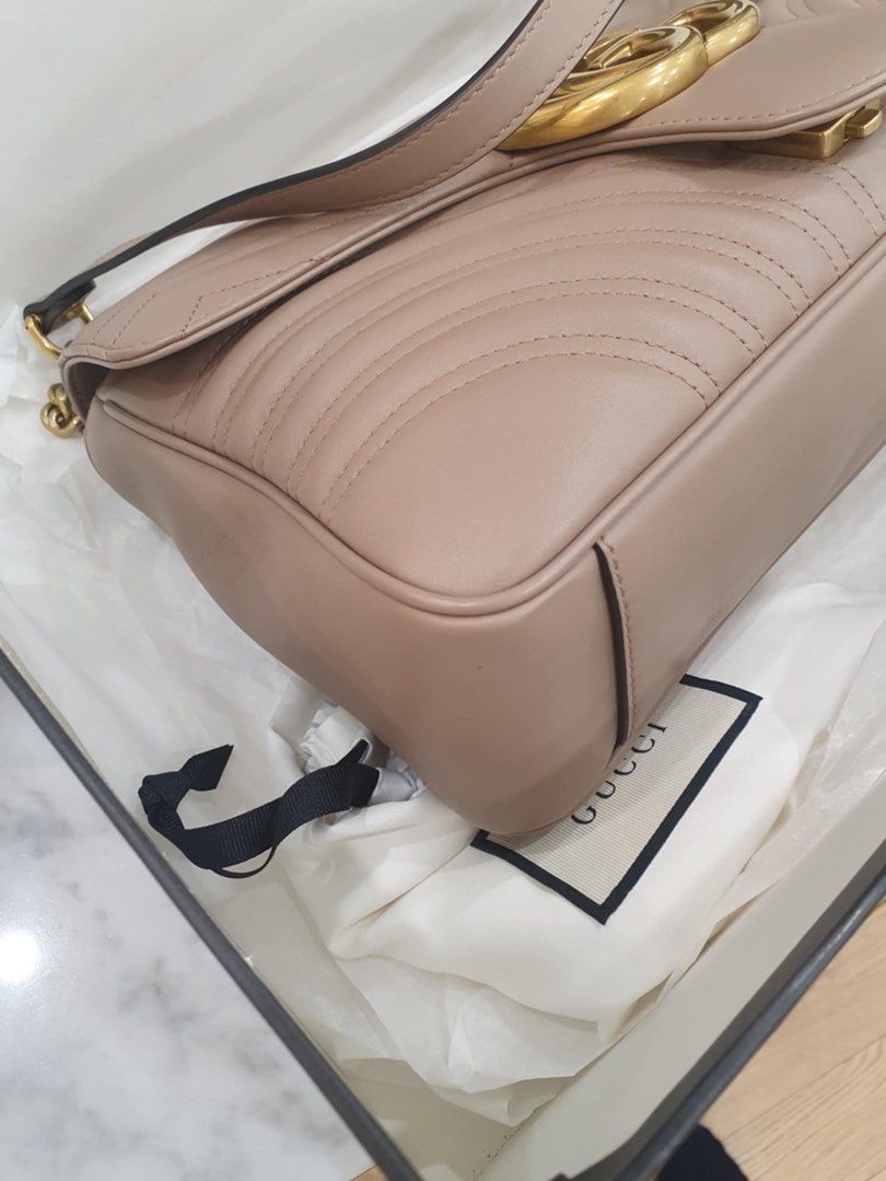 Gucci Medium Marmont Flap Nude Luxury Bags Wallets on Carousell