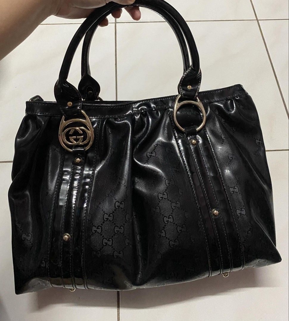 Gucci black logo bag top