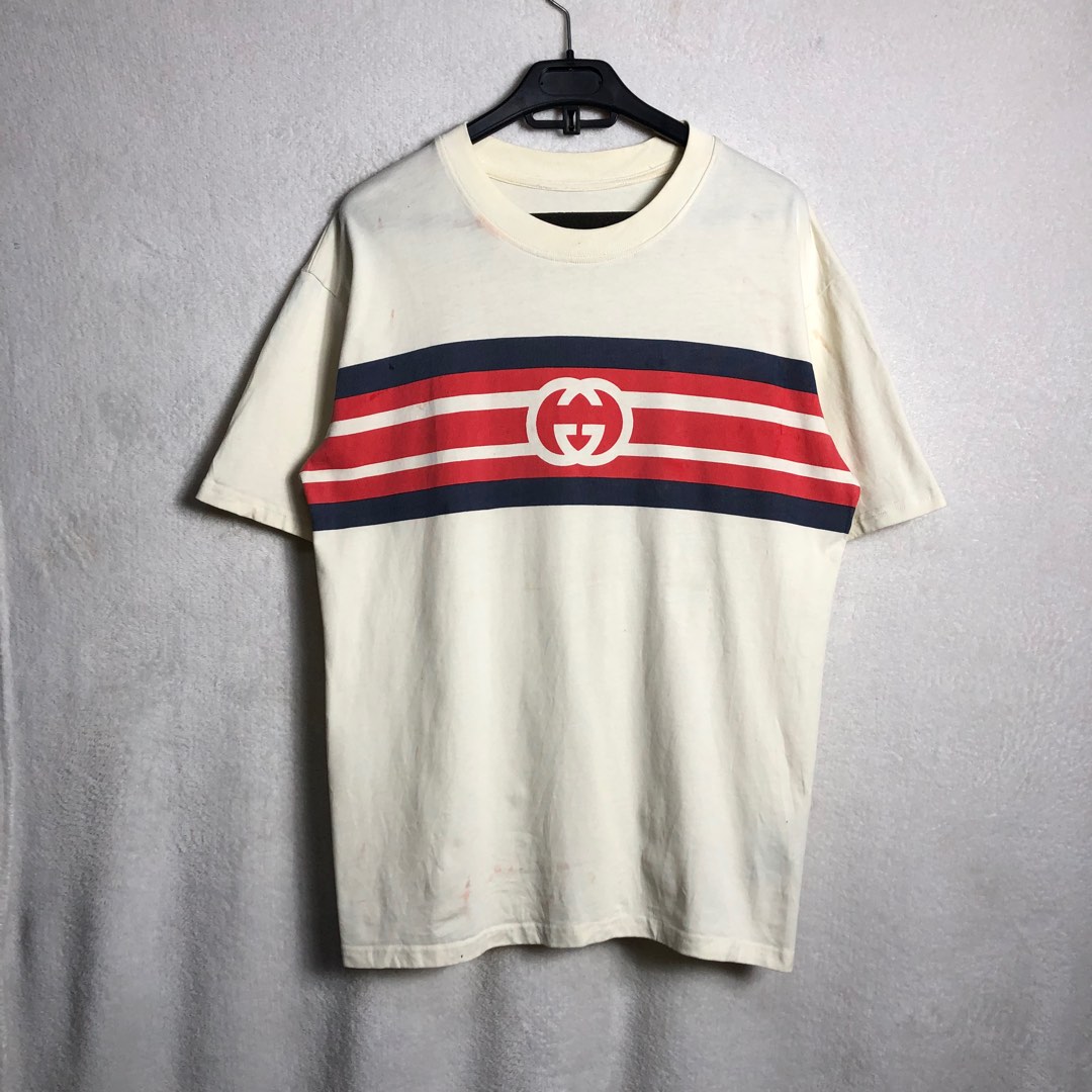 GUCCI STRIPES INTERLOCKING G Men s Fashion Tops Sets Tshirts Polo Shirts on Carousell