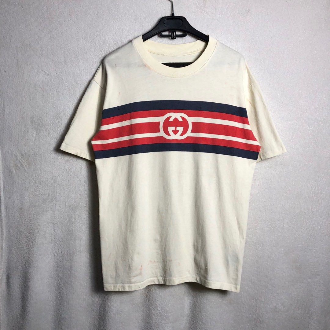 GUCCI STRIPES INTERLOCKING G Men s Fashion Tops Sets Tshirts Polo Shirts on Carousell