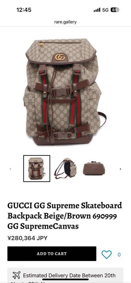 Gucci supreme skateboard backpack Luxury Bags Wallets on Carousell