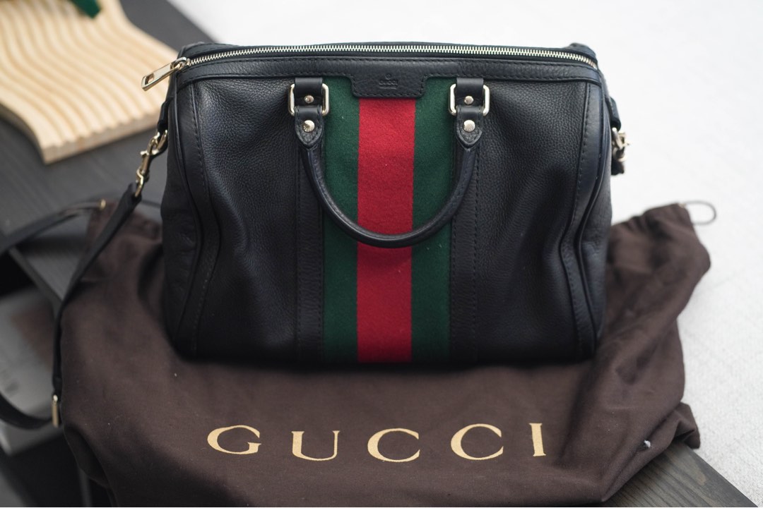 Gucci boston leather bag cheap
