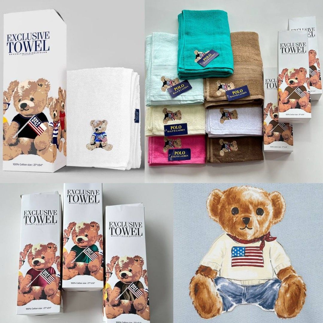 Bath Linen Polo Teddy Bear Towel Handuk RALPH LAUREN Classic Bath