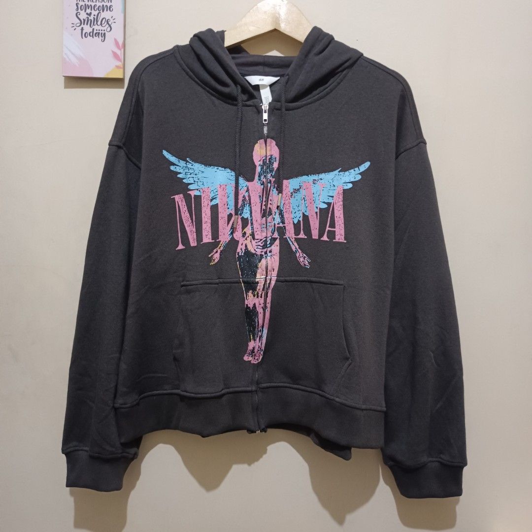 Zip Up Nirvana Sweatshirt Hm H&m Nirvana Hoodie Damen