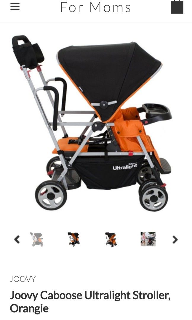 Joovy caboose ultralight double twin stroller sit and stand with original rain cover worth 60 Babies Kids Going Out Strollers on Carousell