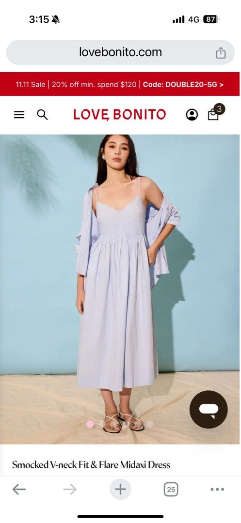 Lb smocked v neck fit & flare midaxi dress, Women's Fashion, Dresses &  Sets, Dresses on Carousell
