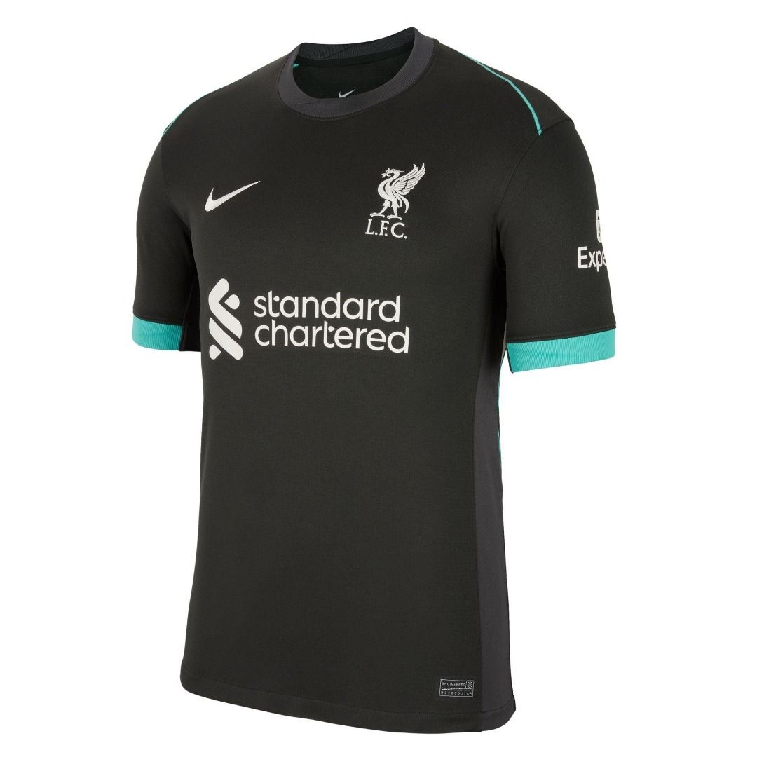Liverpool 2024/25 Standard Chartered Black Away Kit Football Jersey ...