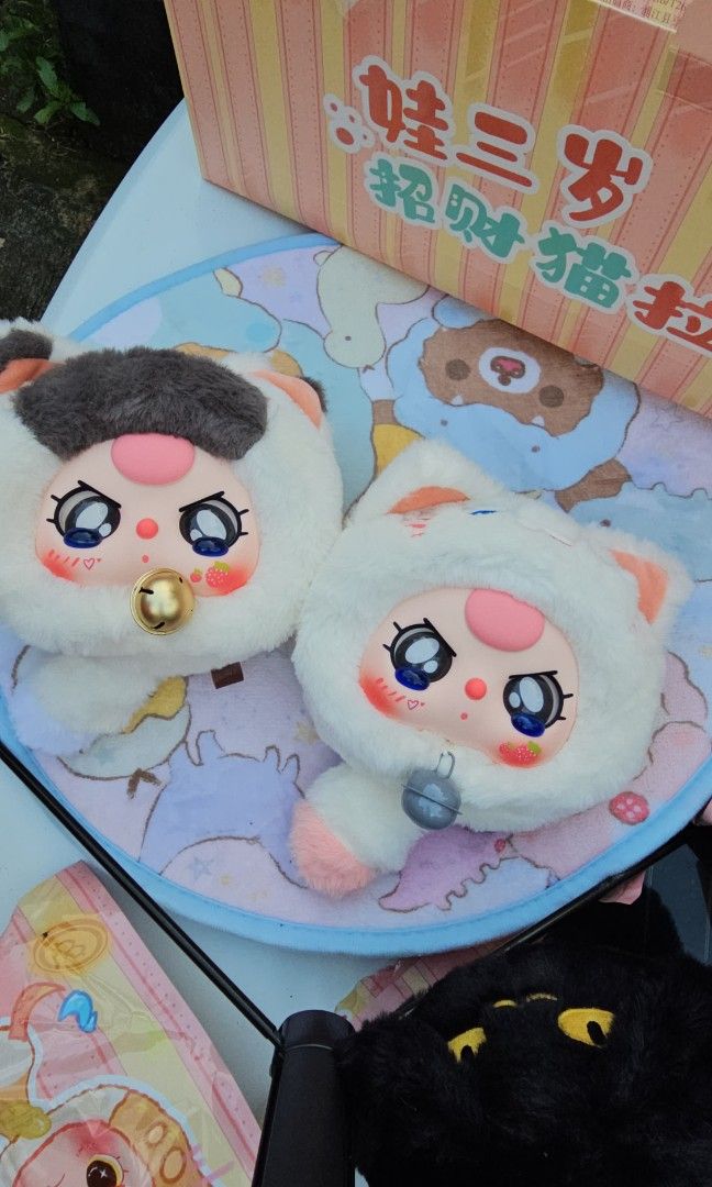 Baby Three Lucky Cat with zipper compartment (Category: Designer & Blind Box Toys) located in Bulacan. Submitted by ms.gemini (Listing ID 1335772469, Image 2). Description: These Cuties is Up Grab .. Open Boxes and Open Foils for unboxing video purposes.. technically Brandnew but didnt kept the boxes since my daughter already torn the boxes while unboxing it ..hence selling it lower than the retail price.. Di sya nagamit and just did the unboxing