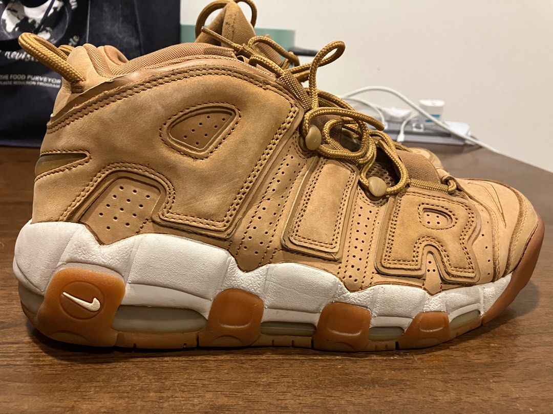 nike uptempo wheat flax