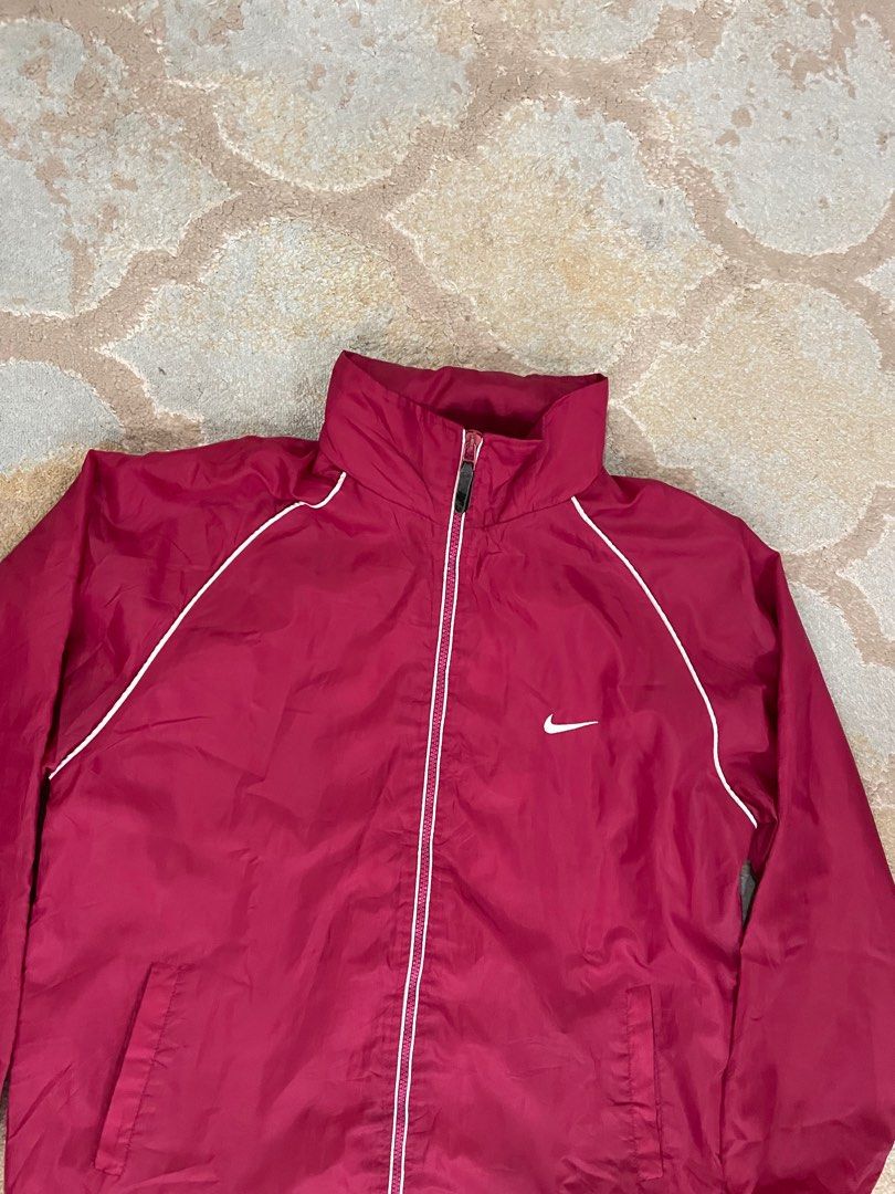 Hot pink nike windbreaker top
