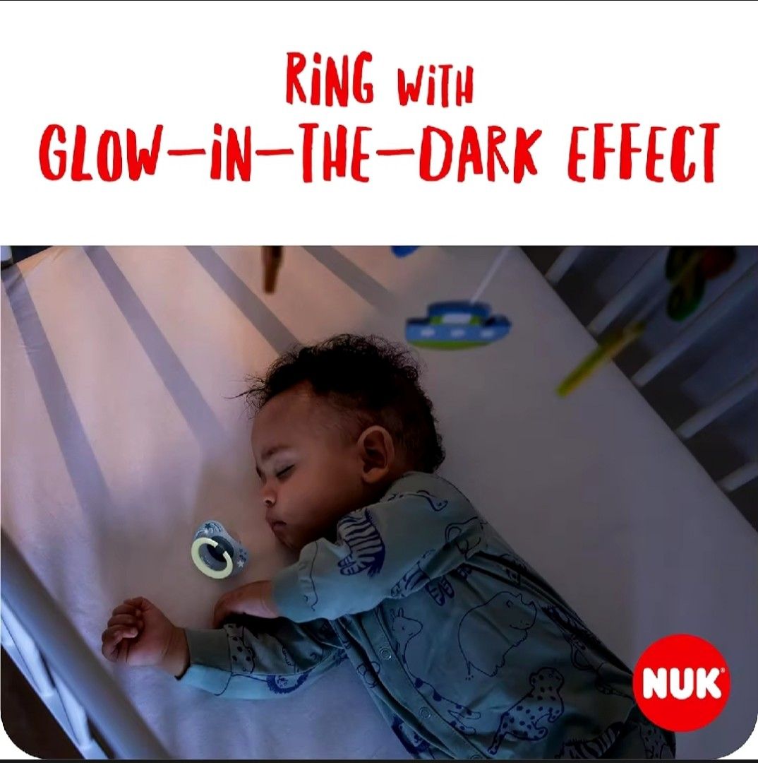 Nuk Glow in the Dark Pacifier - Small (Category: Soothers & Pacifiers) located in Taguig. Submitted by machichoo (Listing ID 1335772672, Image 2). Description: Selling my baby's personal items. (2) Paci for Php200. RFS: Decluttering MOP: GCash / BPI.