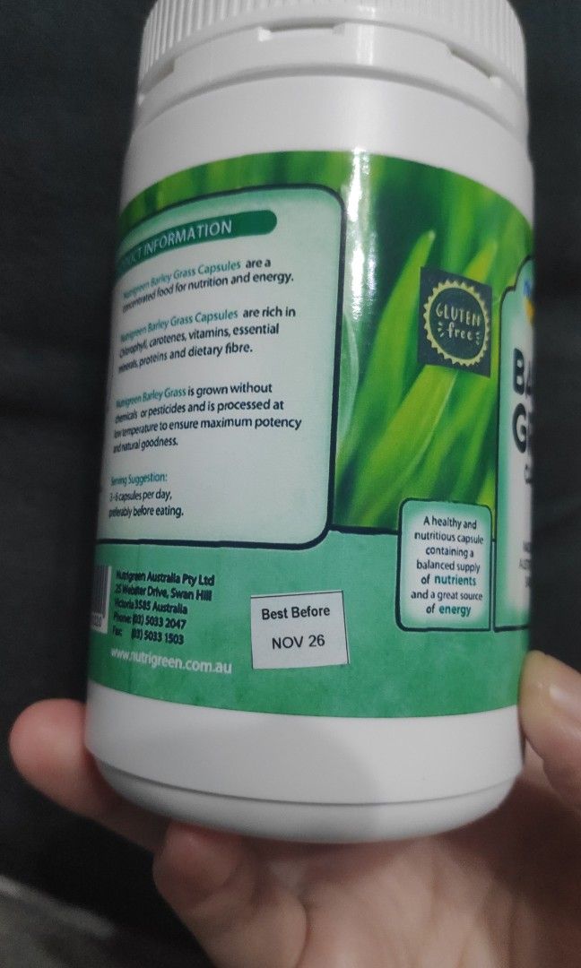 Nutrigreen (Category: Body Care) located in Quezon City. Submitted by pickitty (Listing ID 1335719251, Image 3). Description: expiry on Nov 2026.