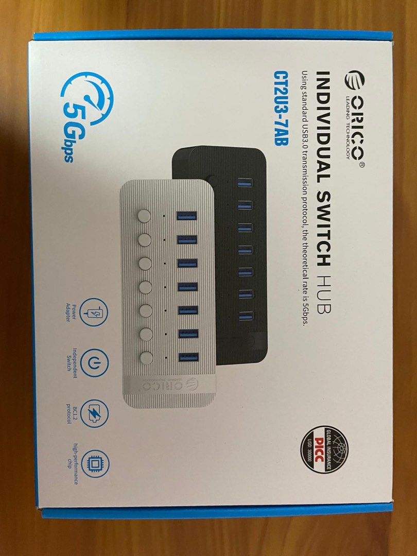 ORICO Powered USB 3.0 HUB 7Ports USB Extension with On/Off Switches 12V ...