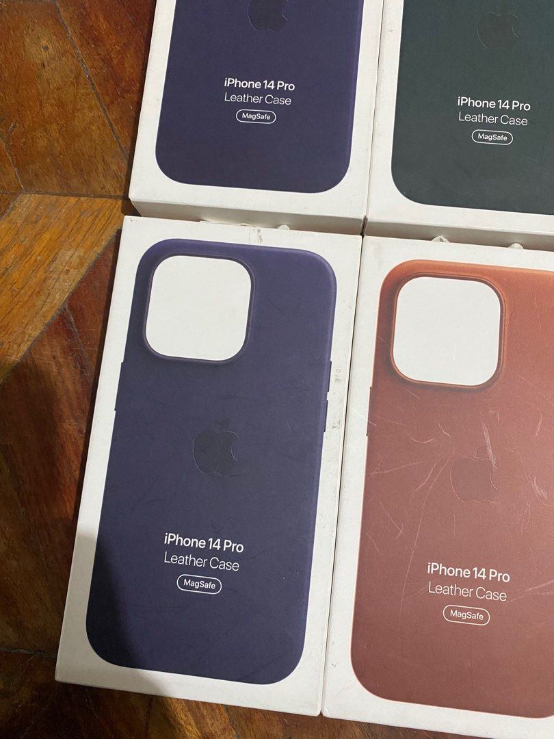 Original Apple Leather MagSafe Case for iPhone 14 Pro (Category: Cases & Sleeves) located in Manila. Submitted by razelysonn (Listing ID 1335775588, Image 2). Description: 101% Original, FIXED PRICE BELOW SRP ₱1,800 EACH .