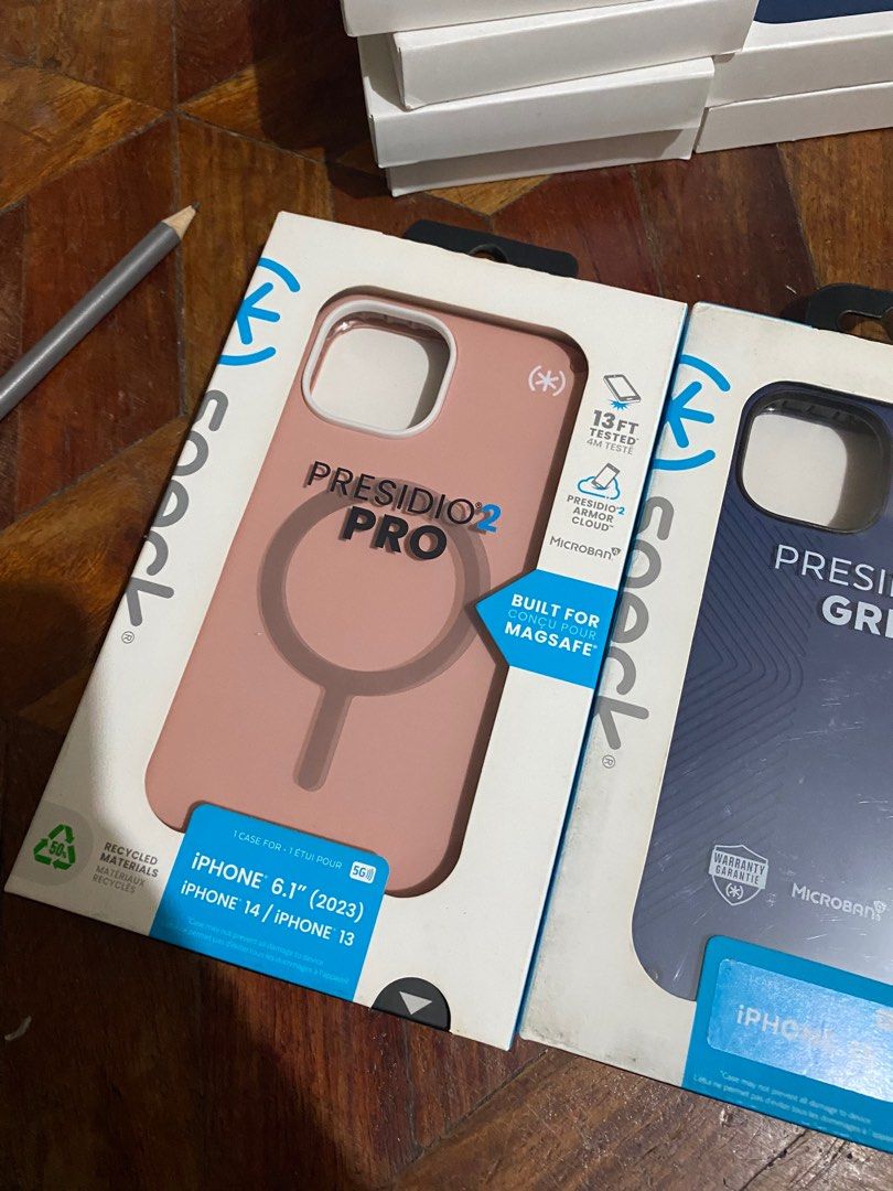 Original Speck Presidio for iPhone 15 / 14 / 13 (Category: Cases & Sleeves) located in Manila. Submitted by razelysonn (Listing ID 1335774191, Image 2). Description: All Original, 101% Price list: Grip - 1500 each Presidio 2 Pro - 1600 each .
