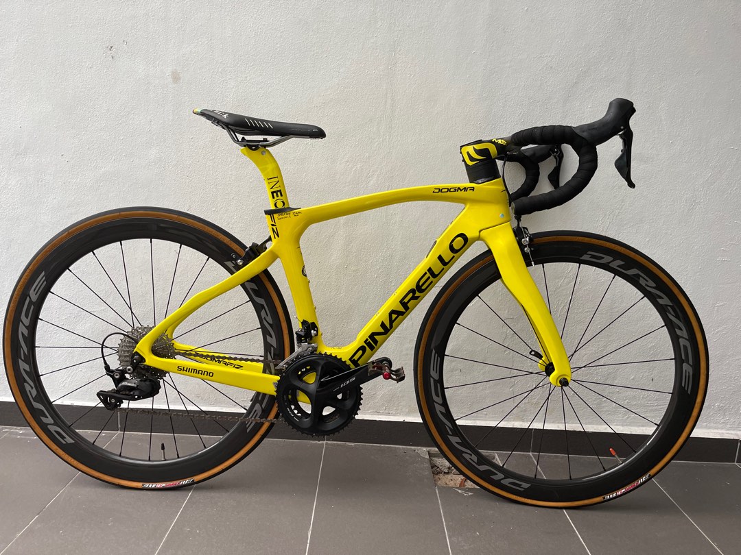 Pinarello Dogma F12 Road Bike Yellow Carbon Bicycle Sports Equipment Bicycles Parts Bicycles on Carousell