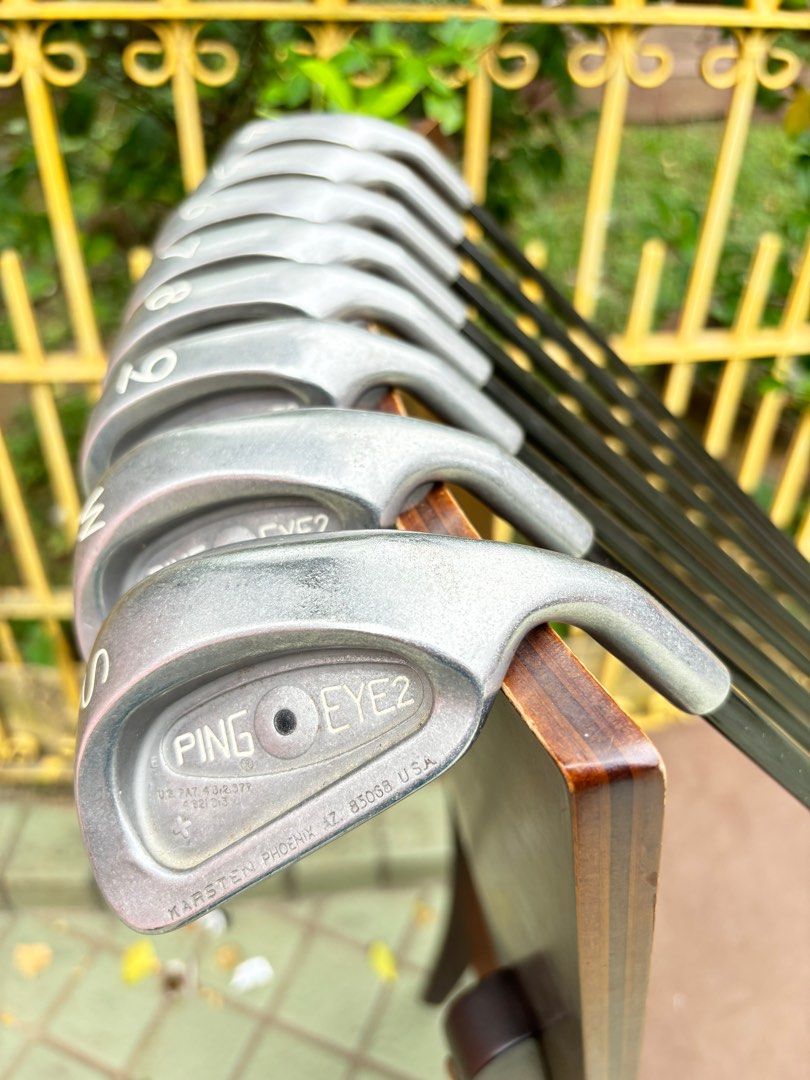 Ping Eye 2 Golf Set with Ping Bag (Complete) (Category: Golf) located in Manila. Submitted by eclipse58 (Listing ID 1335673453, Image 2). Description: COMPLETE Ping Eye 2 Golf Set ✅️ 4-9 Irons, Sand Wedge & Pitching Wedge ✅️ Bridgestone Precept Tour Premium Driver, Bridgestone Precept 3 & Bridgestone Precept 5 Woods ✅️ Ping B60 Putter & Ping Golf Bag ✅️ Original Ping Regular Flex Graphite Shaft & Grips ✅️ Good condition Selling Price: 10,800 Loca