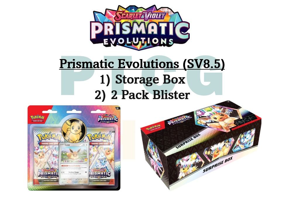 pokemon trading card game prismatic evolutions blister - two pack Prismatic Evolutions 2-Pack Blister – Phantom Card Shop main image 0