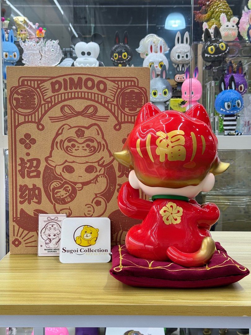 [In Stock] Dimoo Maneki Neko Daruma (Limited Edition of 700, Shanghai PTS  2024 Exclusive)