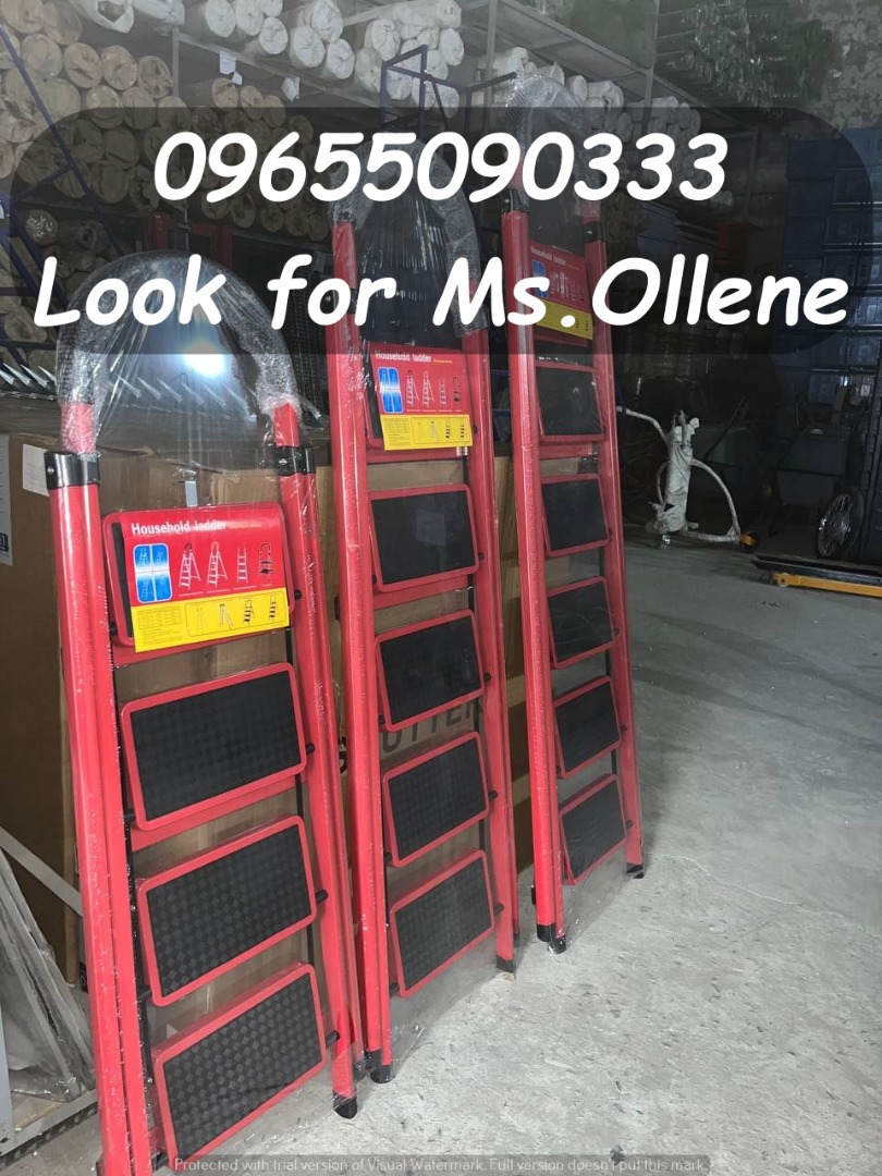 Red Steel Ladder Specs: 4steps - 5steps - 6steps, Commercial ...