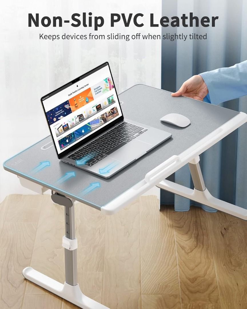 SAIJI 60*45cm Table lap for bed, Multi-purpose Premium Lapdesk with LED ...