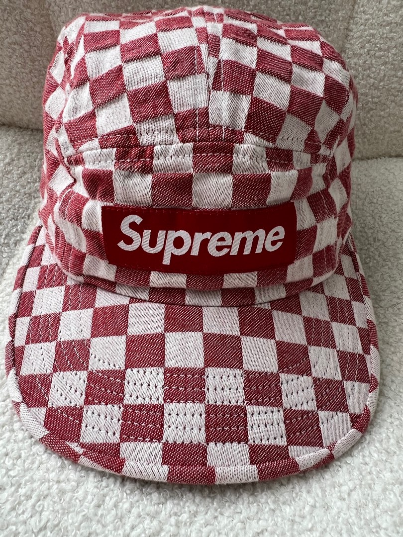 Supreme Checkerboard Camp Cap Men s Fashion Watches Accessories Caps Hats on Carousell