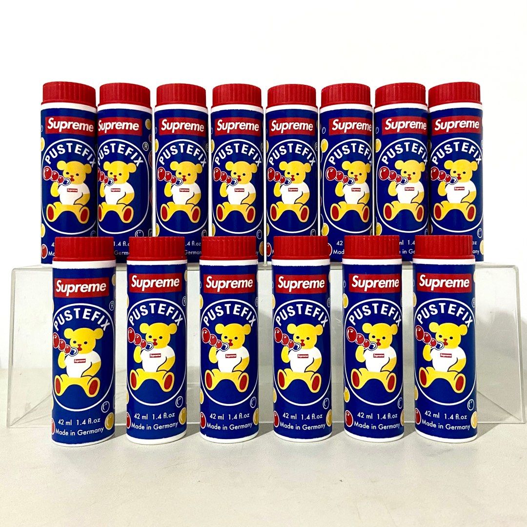 Supreme x Pustefix Bubbles (Category: Water Bottles & Tumblers) located in Santa Rosa. Submitted by shikaricollectibles (Listing ID 1335732393, Image 1). Description: ₱550 each.