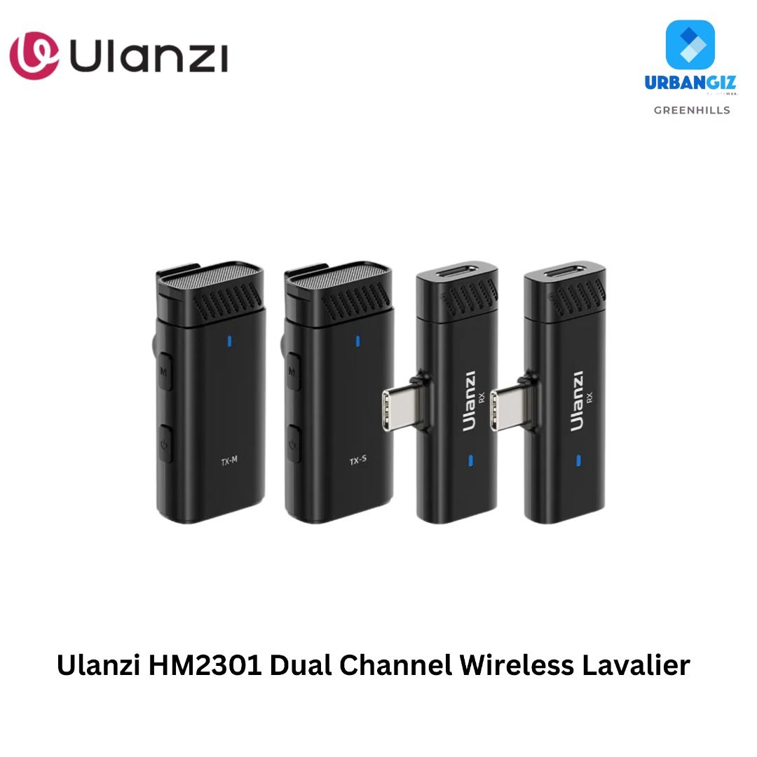 ULANZI HM2301 WIRELESS MICROPHONE (Category: Microphones) located in San Juan City. Submitted by urbangiz_greenhillsmall (Listing ID 1335691720, Image 1). Description: about this item: Features: > Wireless microphone with 2 receivers (RX) and 2 transmitters (TX) allowing 2 people to use it simultaneously. > Supports connection to 2 smartphones at the same time. (Supports connecting up to 10 devices simultaneously) > Transmits signals via Wifi 2.4