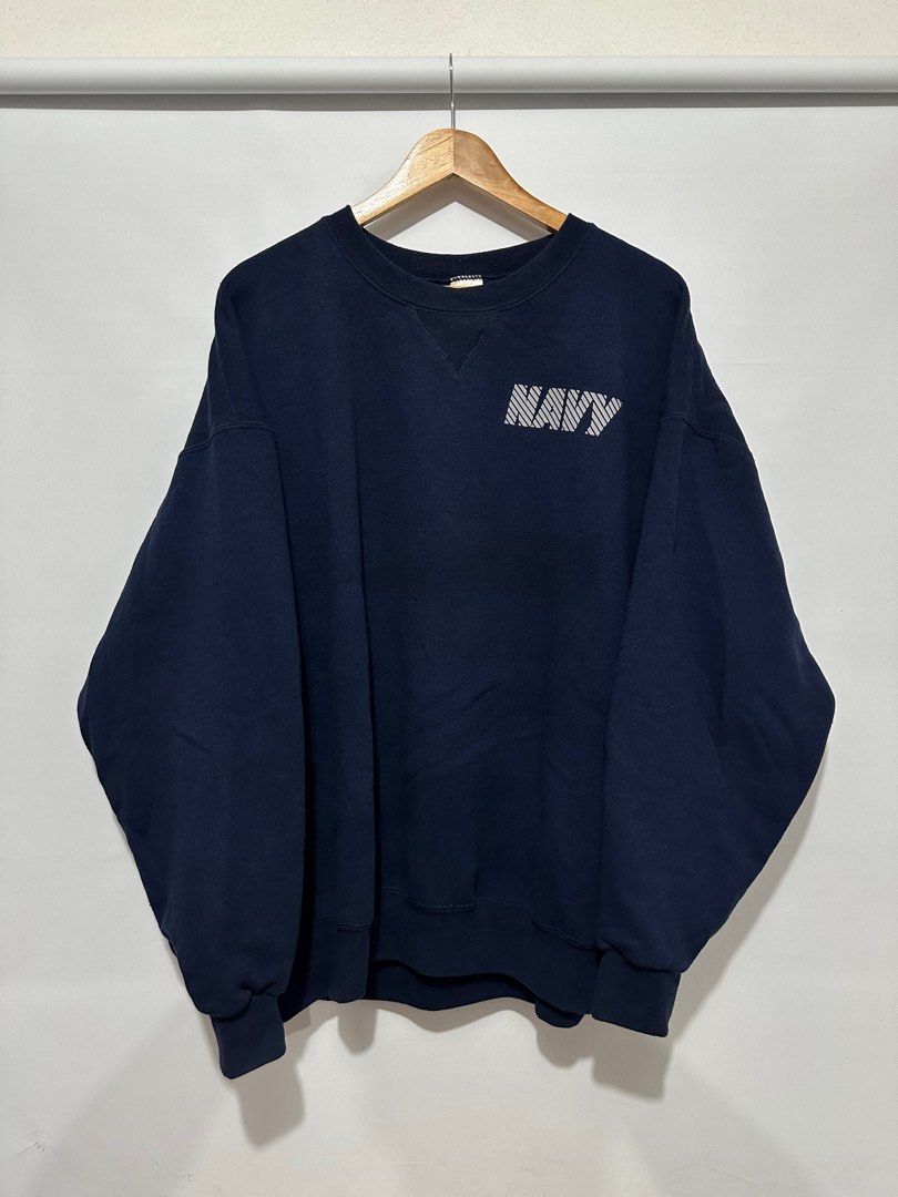 Vintage US NAVY Sweatshirt BOXY (Category: Activewear) located in Pateros City. Submitted by garmentory (Listing ID 1335681055, Image 1). Description: Size XXL: 28W x 28L Boxy Fit Made in USA 3M hits on front and back.