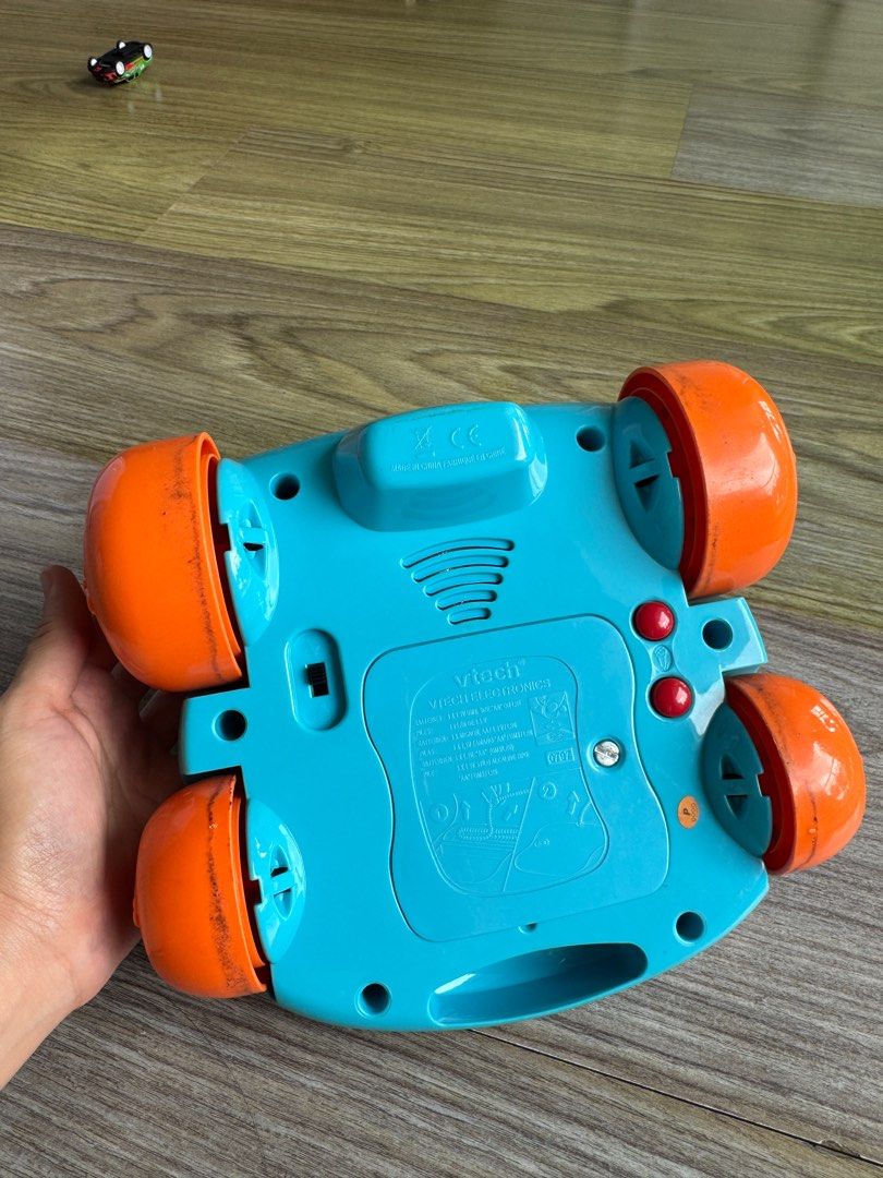 Vtech my first phone (Category: Infant Playtime) located in Quezon City. Submitted by cindoypalaboy (Listing ID 1335623666, Image 3). Description: Good as new. Generally clean. Wheels have signs of use. Pulling cords are still clean and inside. No box. Loc: horseshoe cubao.