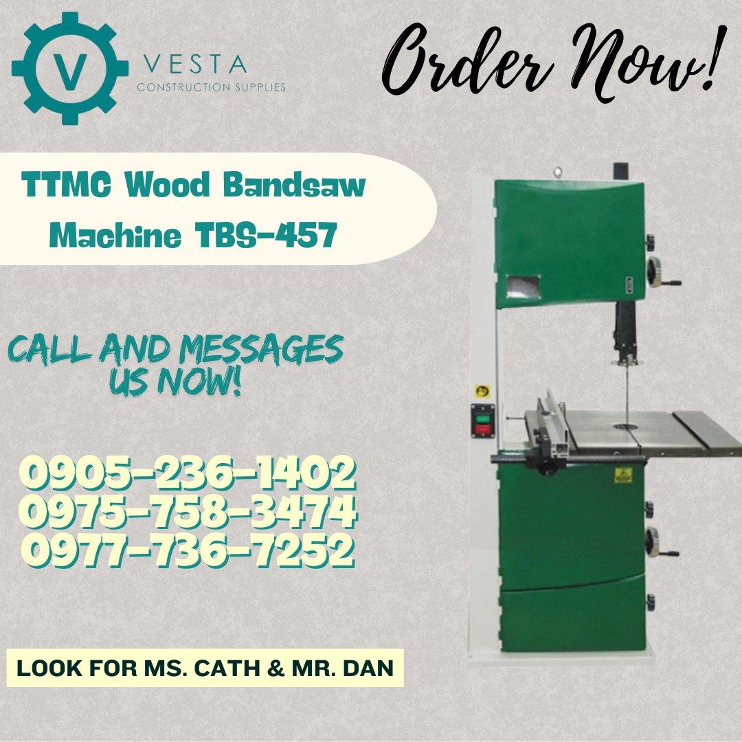 Wood bandsaw (Category: Construction & Building Materials) located in Manila. Submitted by cathvesta_sales (Listing ID 1335623821, Image 1). Description: .