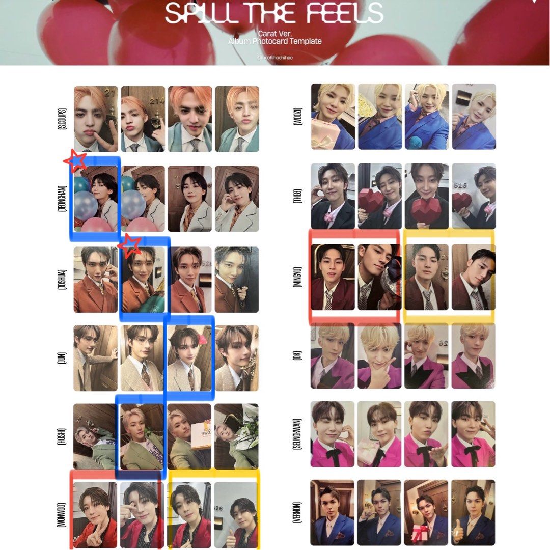 wtt svt seventeen spill the feels album photocards pcs feel blue
