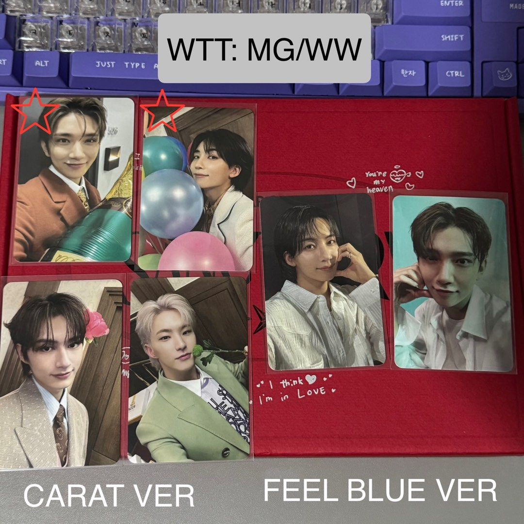 wtt svt seventeen spill the feels album photocards pcs feel blue