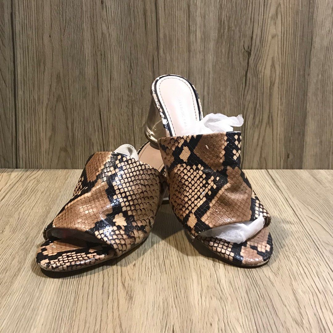 Zara Snake Skin mules Women s Fashion Footwear Sandals on Carousell