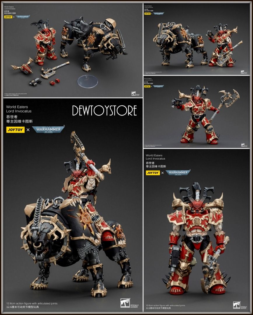 Action Figure JOYTOY Warhammer 40K 1/18 World Eaters Lord Invocatus | Modello Da Collezione JT00645 | 15+ Anni