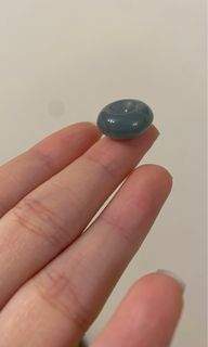 翡翠A貨 平安扣 帶證書 老藍水糯冰底 胖墩子 16.6x7.5 mm64191870352514110