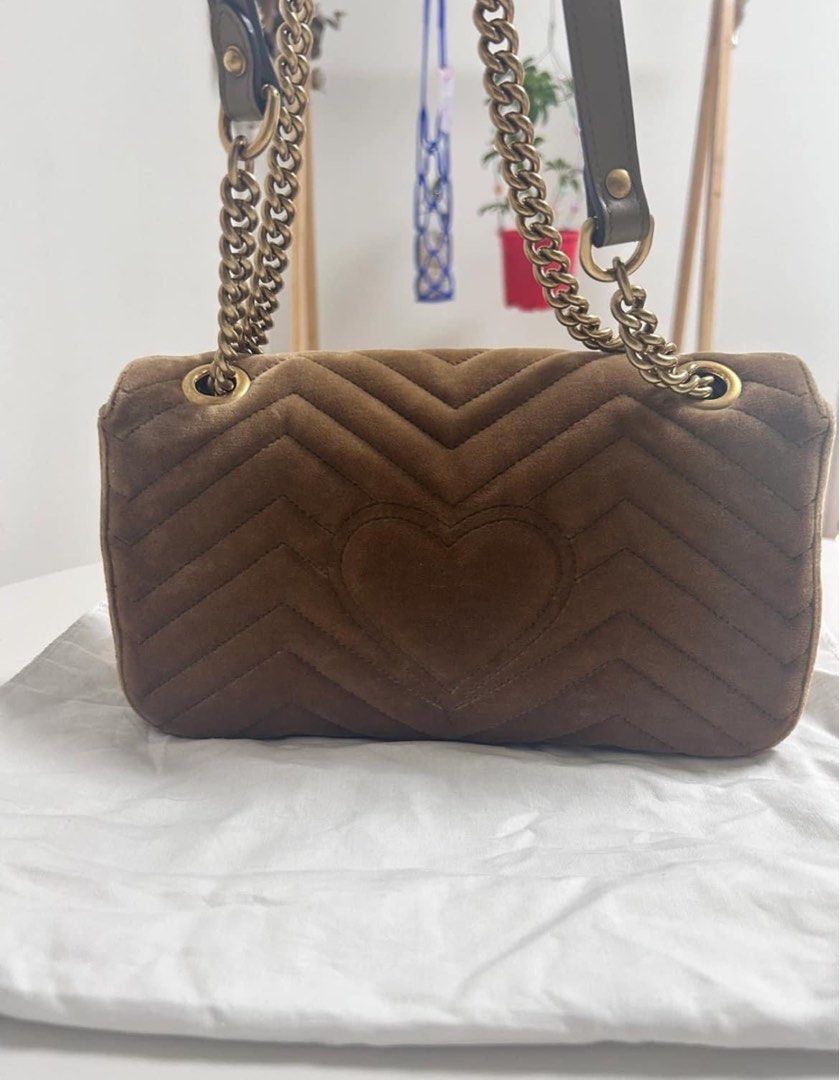 Authentic GG mArmont Velvet brow Luxury Bags Wallets on Carousell