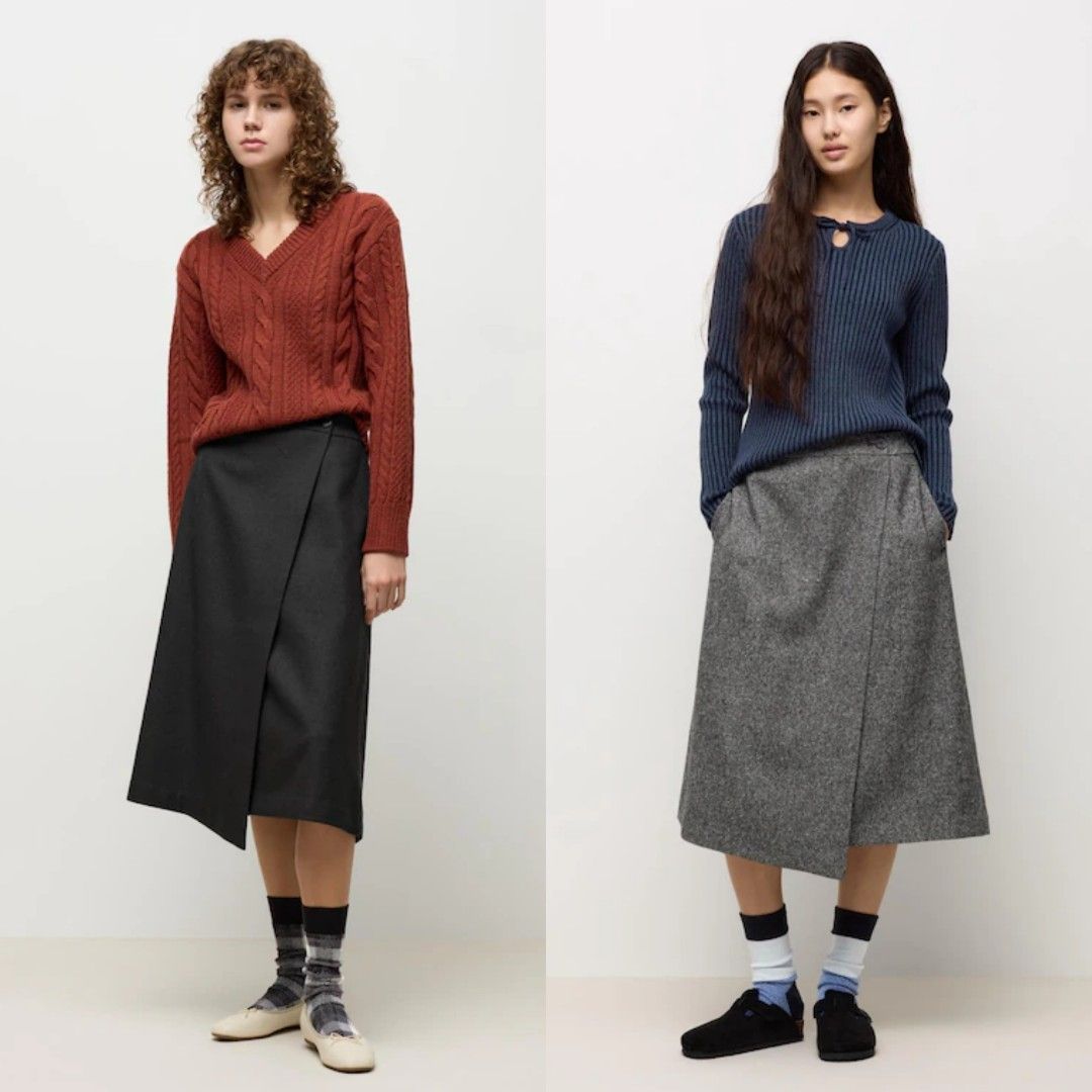 Wrap skirt uniqlo discount