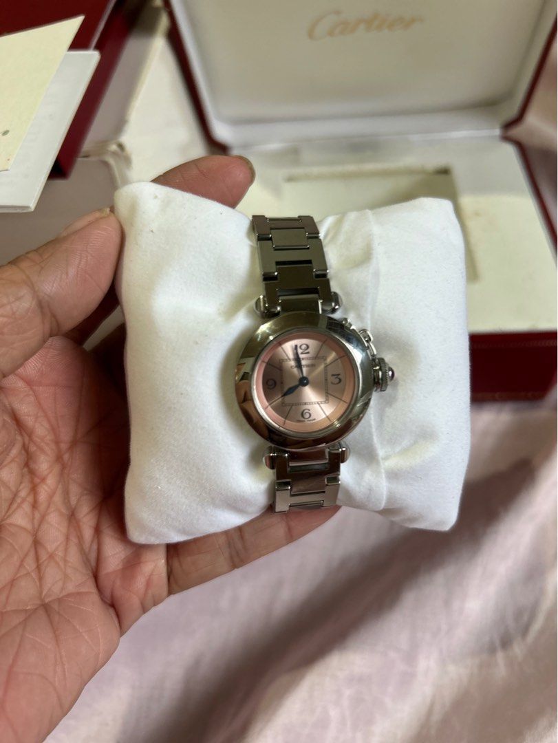 Cartier Miss Pasha (Category: Luxury Watches) located in Dinalupihan. Submitted by hydzsalva (Listing ID 1335786263, Image 2). Description: Authentic Cartier Miss Pasha in excellent condition Size up to 16.5 cm with outer and main box, booklets, cd.