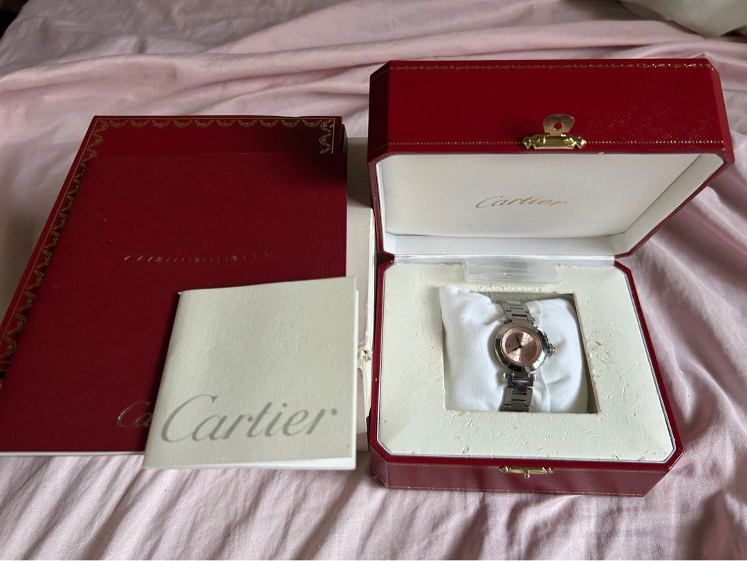 Cartier Miss Pasha (Category: Luxury Watches) located in Dinalupihan. Submitted by hydzsalva (Listing ID 1335786263, Image 1). Description: Authentic Cartier Miss Pasha in excellent condition Size up to 16.5 cm with outer and main box, booklets, cd.