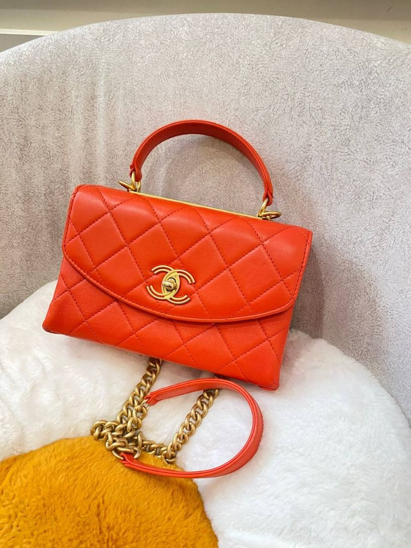 CHANEL TRENDY CC SMALL TOP HANDLE SLING BAG ROSSA COLOR GHW