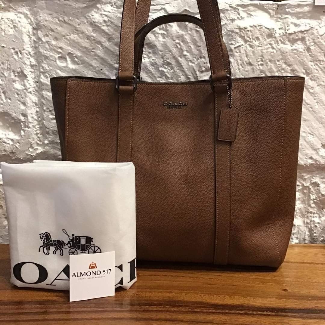 Coach UNUSED Rare Hudson Grained Leather Double Handle Tote Brown WORK BAG unisex Luxury Bags Wallets on Carousell