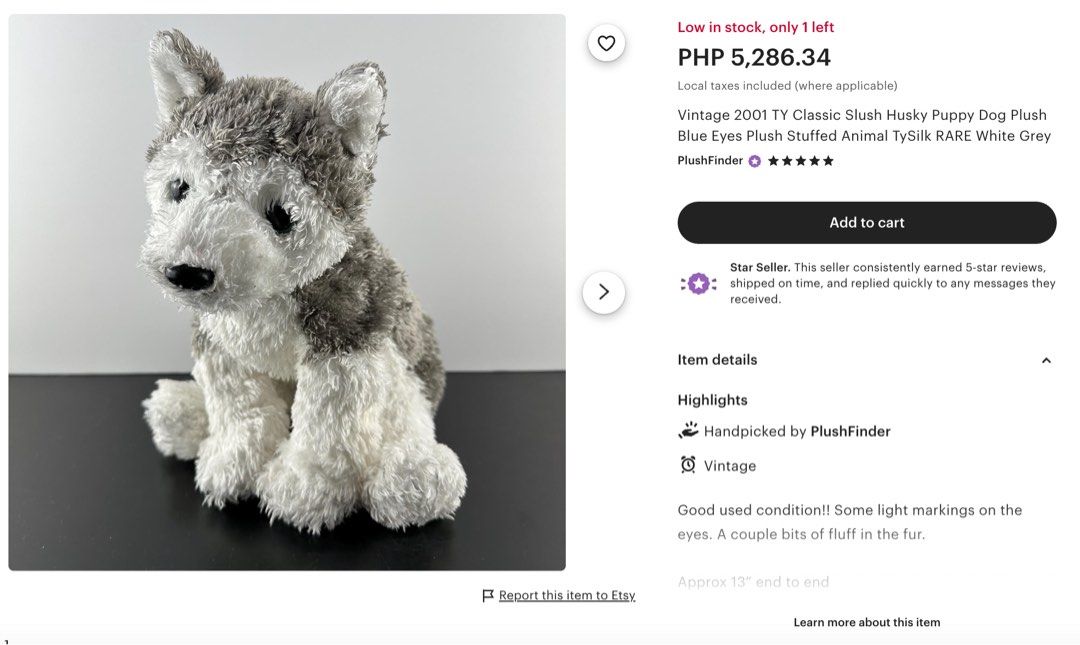 Ty slush husky 2001 on sale