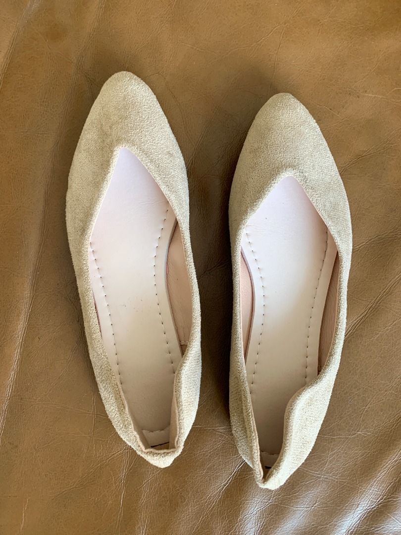 Cute beige flats best sale