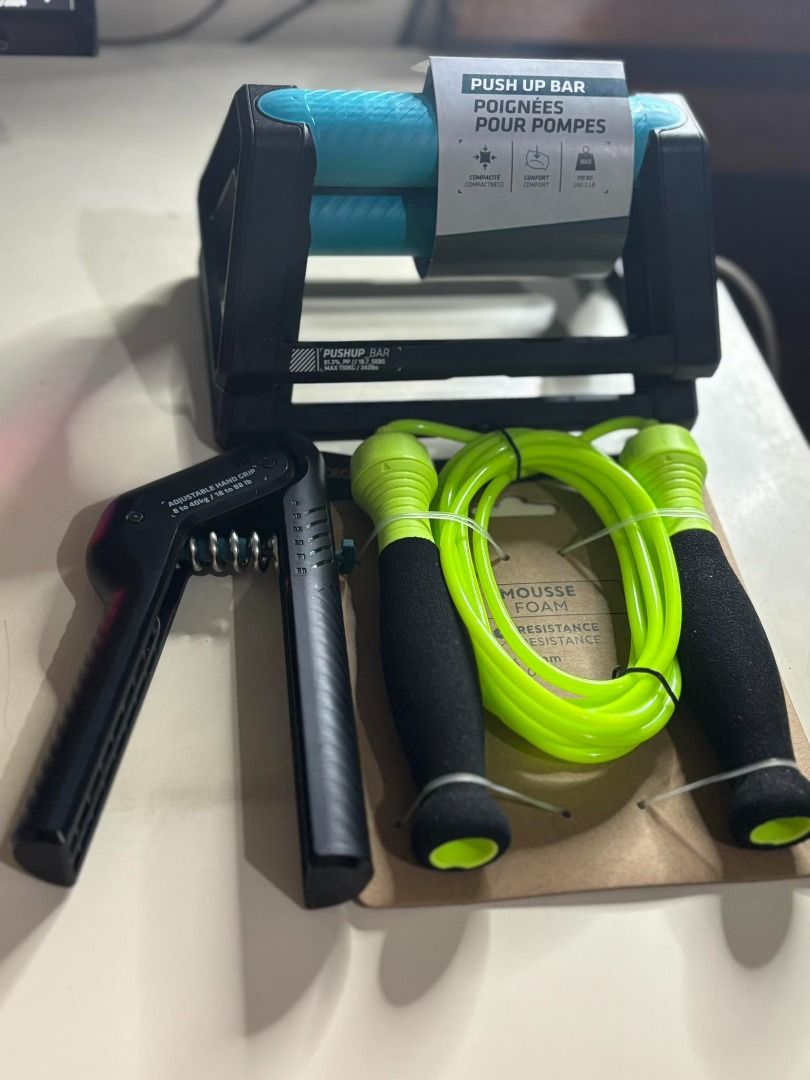 Decathlon Push up bar Jump rope and Hand grip